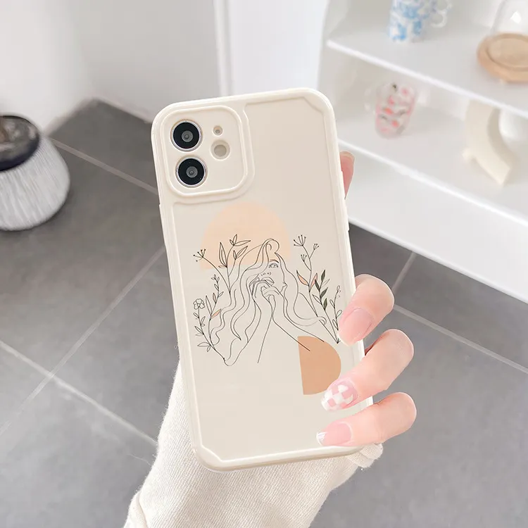 Abstract Line Face Phone Case For iPhone