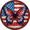 Diamond Painting-DIY Full Round Drill Flag Butterfly