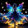 (Stamped/Counted) Fluorescent Butterfly Fairy-11CT Cross Stitch 40*40cm