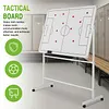 [US Local Warehouse] Mobile Double-Sided Soccer Coaching Board Height Adjustable Whiteboard with Wheels Dry Erase Board with Magnets Pen & Eraser for Coaches (Football)
