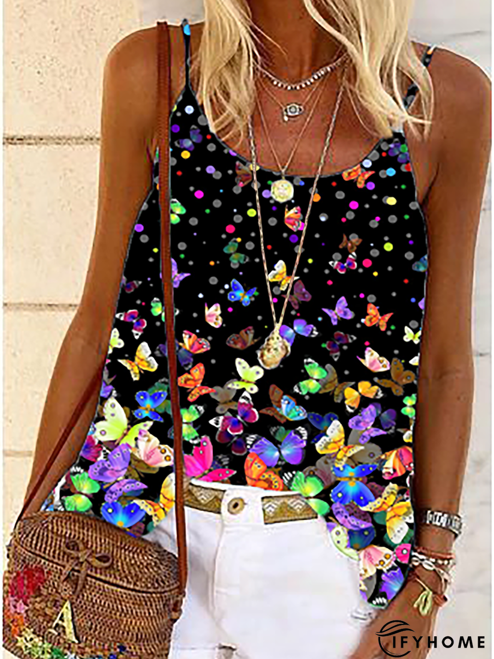 Plus size Butterfly Sleeveless Tops | IFYHOME