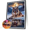 Moon Wolf-Full Round Diamond Painting 40*50cm