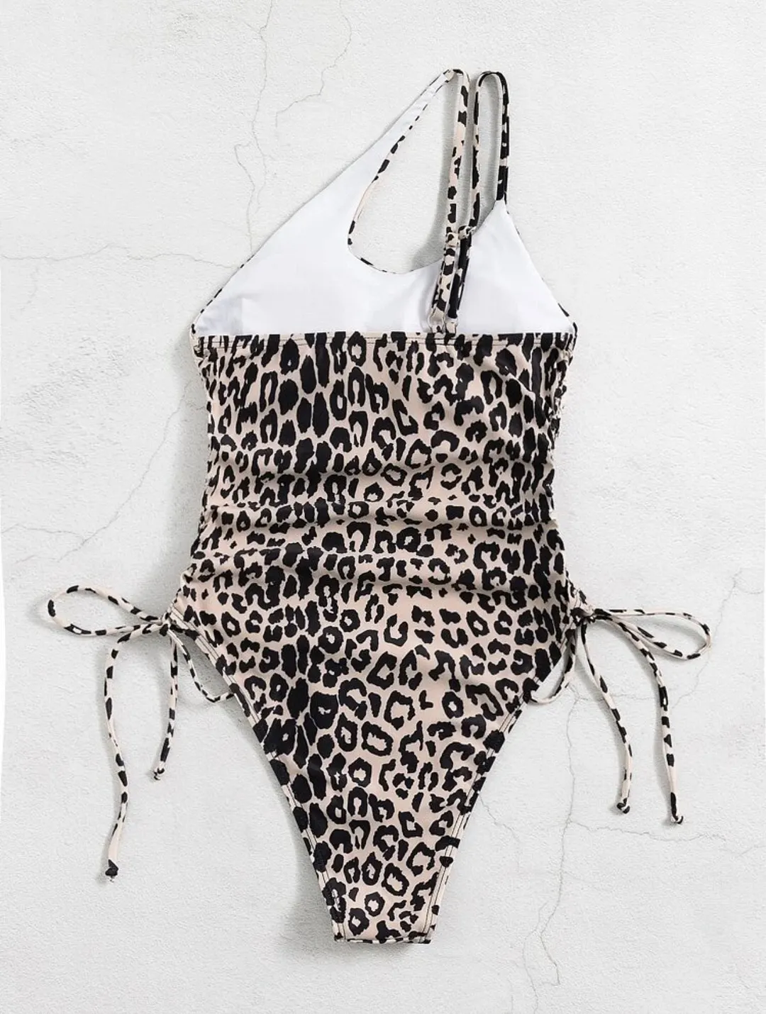 Brownm 2022 New Leopard-Print Drawstring Tied With Conjoined Swimsuit Bikini