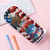 (US Local)Diamond Painting Storage Box Independence Day Wooden Jewelry Case Pencil Box for Art Crafts