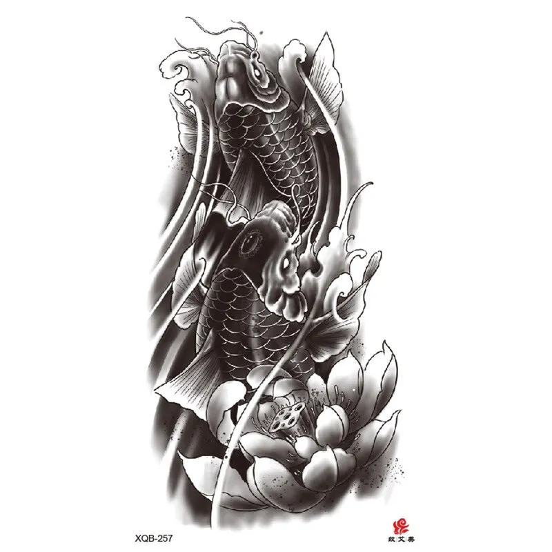 Sdrawing Temporary Sleeve Tatooo Stickers Tiger Lion Elephant Rose Flowertattoo Arm Body Art Fake Tatoo Male Female Black