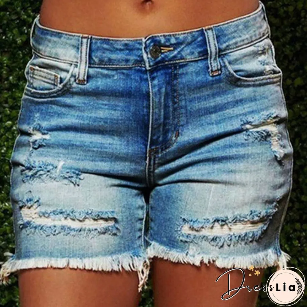 Plus Size Womens Ladies High Waist Short Jeans Shorts Denim Pants
