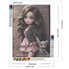 >SALE<5D DIY Full Round Drill Diamond Painting Curly Haired Big Eyed Girl Decor30x40cm