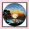Sunset-14CT Stamped Cross Stitch Kit(31*31cm)
