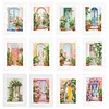 12pcs Flower Arch 5D DIY Square Drill Diamond Painting Kits for Adults Beginners Home Decor Diamonds Paintings Gem Art 5.91x7.09in