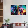 Diamond Painting -DIY Full Round Drill Stained Glass Two Elephants(60*40CM)