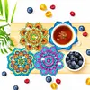 6Pcs/set Diamond Painting Mandala Coaster Cup Cushion with Rack Cup Pad Decor