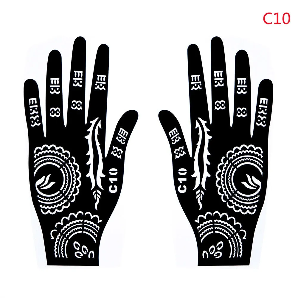 1PC Multiple Professional Henna Stencil Temporary Hand Tattoo Body Art Sticker Template Wedding Tool India Flower Tattoo Stencil