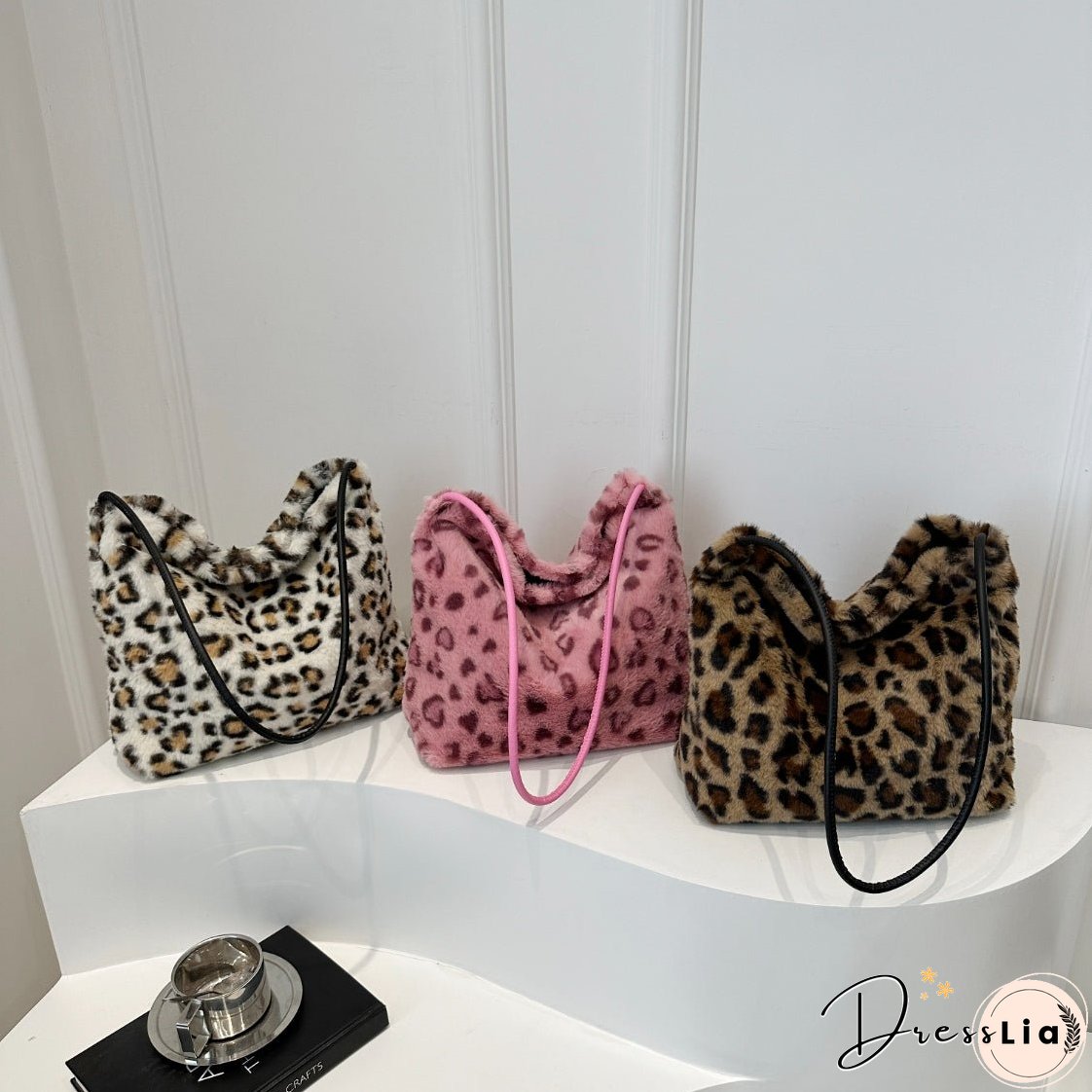 Leopard Furry Shoulder Bag