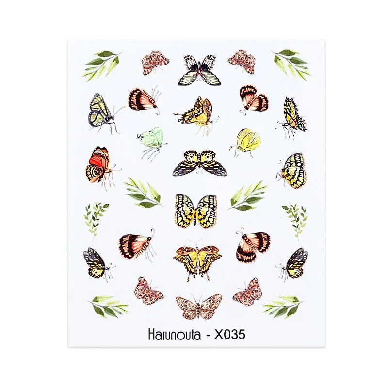 2021 Hot 3D Nail Art Stickers Butterfly Pattern Transfer Sticker Decals Self Adhensive Slider Decoration Nail DIY Design
