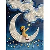 Moon Girl DIY Pearl Painting Kit with Frame 30x40cm Pearl Gem Paintings Picture Arts Craft for Adults Beginners Gift Home Wall Decor