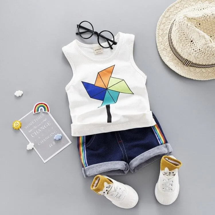 Baby Boys Clothes Sets Children Clothing Summer Tracksuit for Boys Sport Suits Short Sleeve Letter T Shirt Costume Kids Clothes