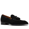 Men's Green Tassel Suede Loafers - Leather Sole