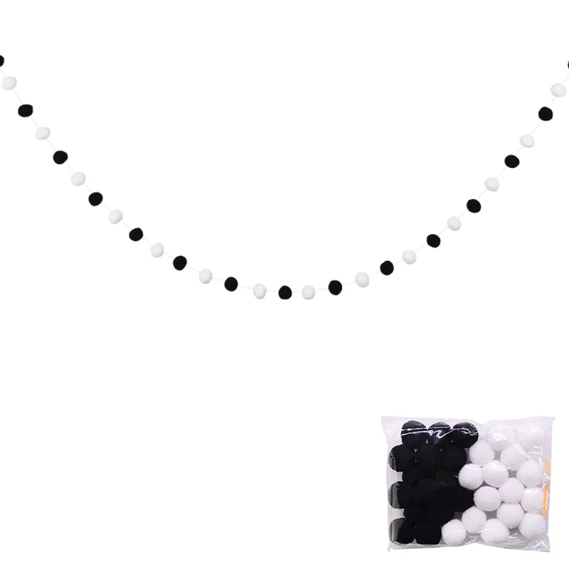 2.5Meter Colorful Pompom Pendant Garland Ins Nordic Series Wool Felt Ball String DIY Handmade Nursery Children Room Decor