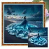 (Multi-Style) Beach Dress Girl-11CT Stamped Cross Stitch 40*40cm/15.75*15.75in
