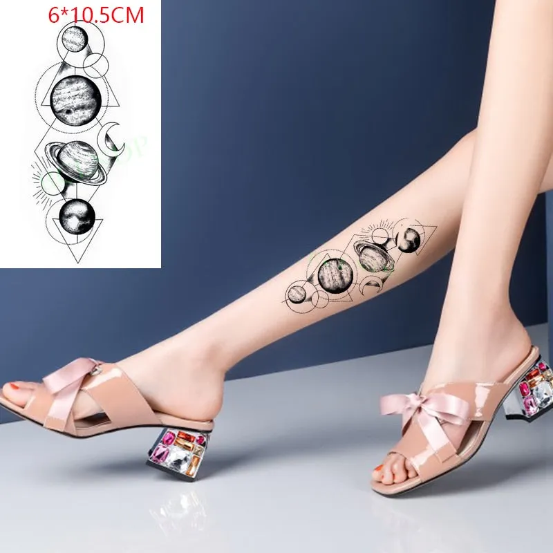 Waterproof Temporary Tattoo Sticker Neck Black Word Angel Devil Bull Cross English Letters Flash Tatoo Fake Tatto for Woman Men
