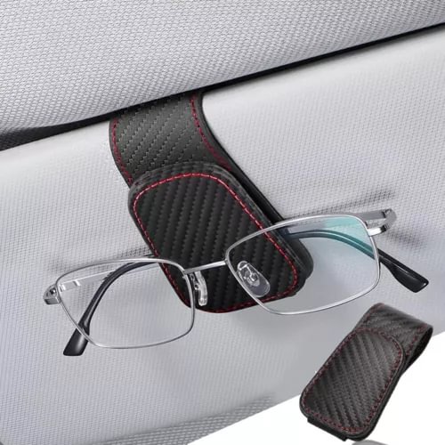 Dronehint 1x Carbon Fiber Car Interior Parts Sun Visor Sunglasses Clip Holder Accessories (For: Acura) Parts