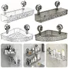 Glacier Pattern Transparent Shower Storage Rack Punch-Free Suction Cup Shelf