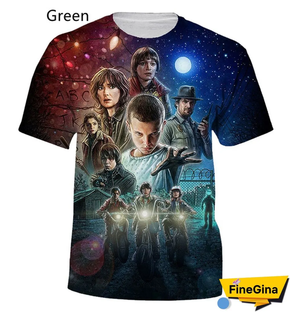 Horror Drama Stranger Things Print 3D T-Shirt Summer Fashion Casual Short-Sleeved T-Shirt