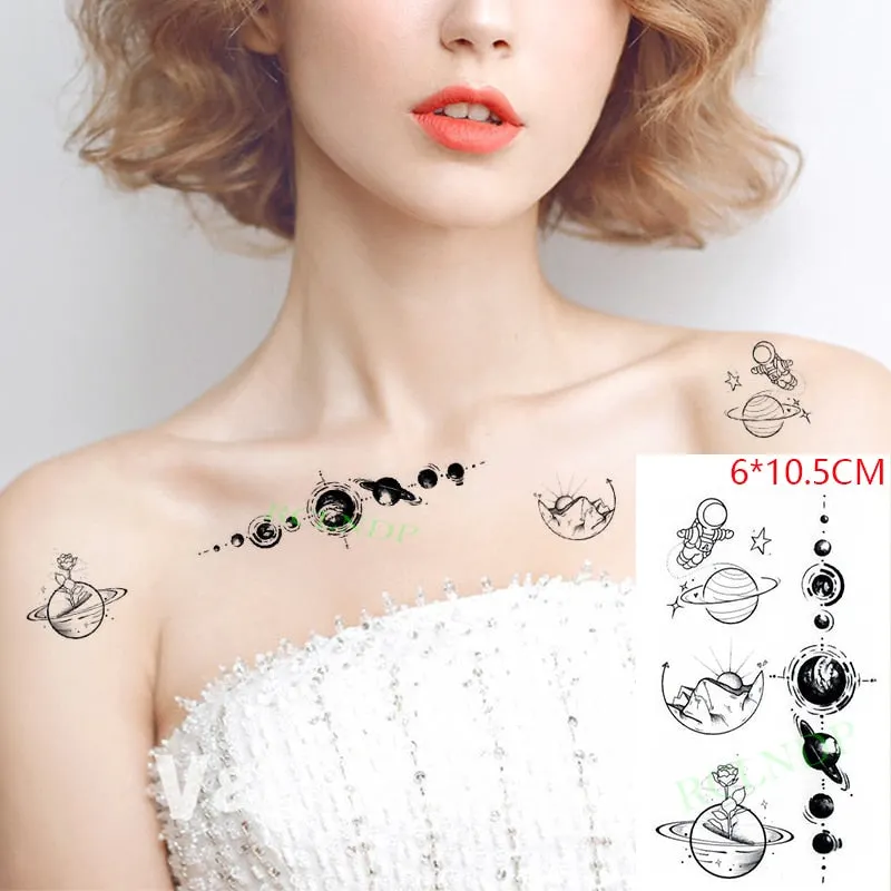 Waterproof Temporary Tattoo Sticker Small Cross Rose Flower on Finger Neck Hand Flash Tatoo Fake Tatto for Girl Women Men
