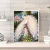 >SALE<5D Diamond Painting White Peacock Full Square Drill Wall Rhinestone DIY Art