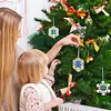 10Pcs Christmas Snowflake - Cross Stitch Wood Pendants Embroidery 9cm