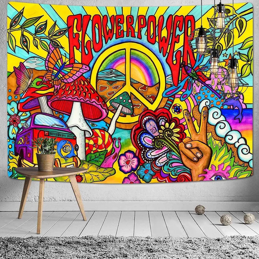 Viking Raven Tapestry Mysterious Viking Meditation Psychedelic Runes Art Wall Hanging Tapestries for Living Room Decor Yoga Mat