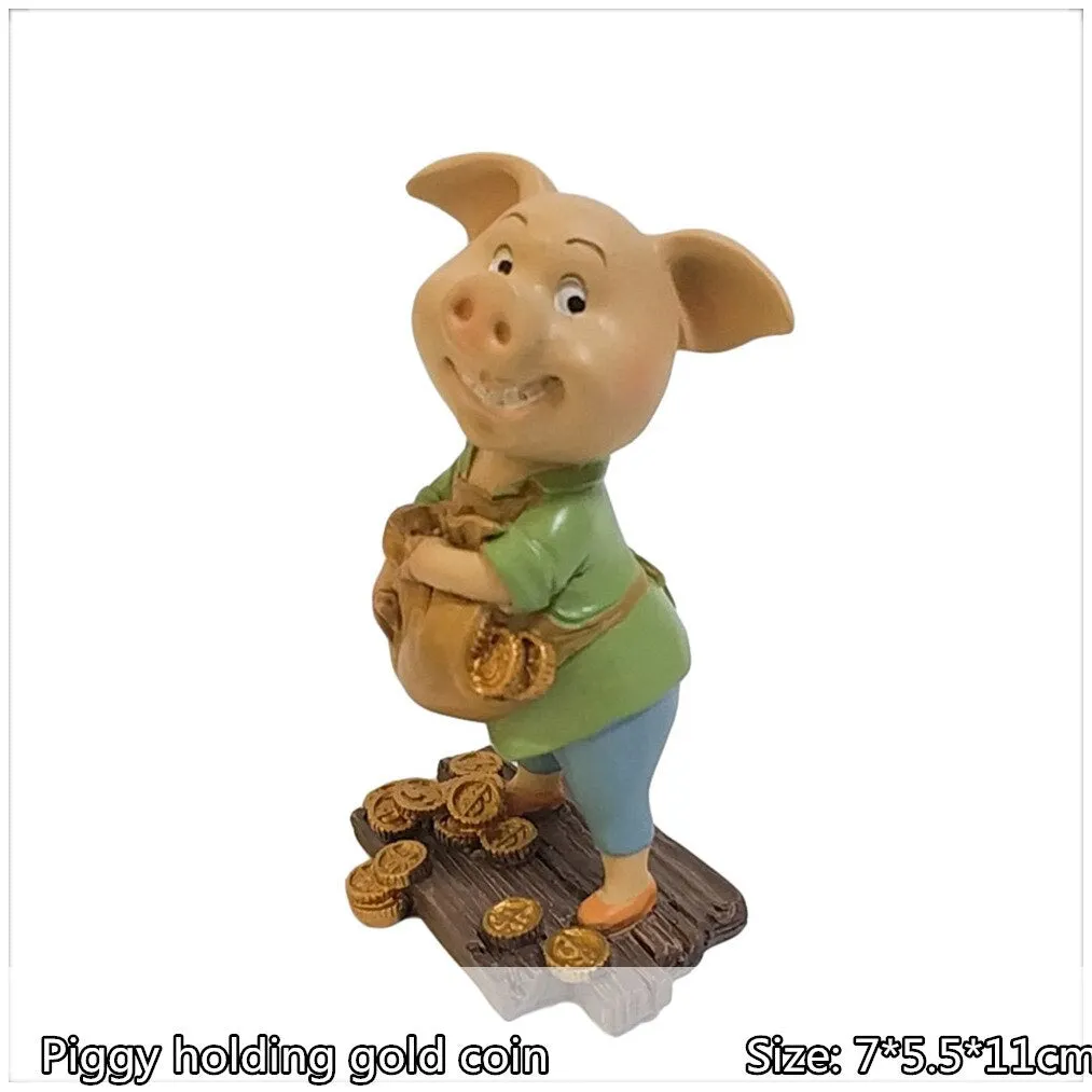 Everyday Collection New Year Cute Pig Figurine Miniature Fairy Garden Decoration hogar ornaments Home Desk Decor Gift