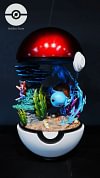 First Generation Starter Pokemon Charmander & Squirtle with LED - Pokemon Resin Statue - BallBall Studio