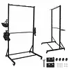 [US Local Warehouse] Mobile Freestanding Vertical Bike Rack with Locking Casters & 6 Hooks Bicycle Storage Vertical Bike Storage Stand Holds Up To 5 Bikes Height Adjustable for Garage Basement & Home