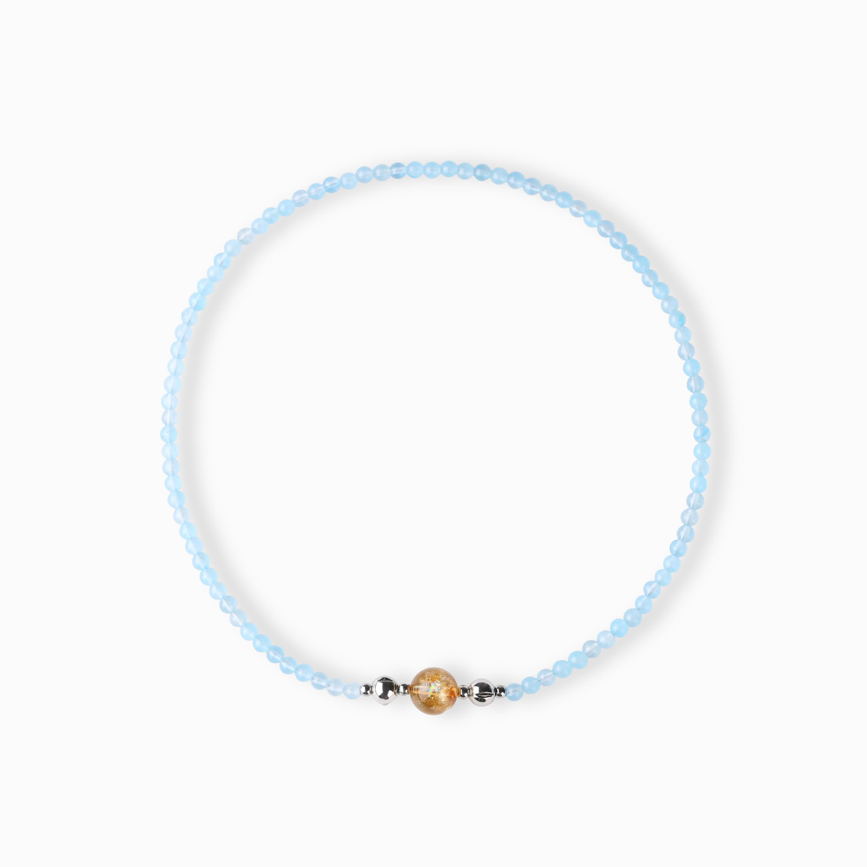 Aquamarine Yellow Topaz Magnetic Necklace Set with modular magnetic styling, product view