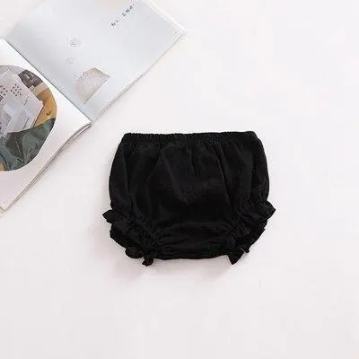 Summer New Baby Chiffon Fashion Casual Large PP Shorts Infant Solid Color Cotton Linen Bloomers Toddler Girls Bread Pants