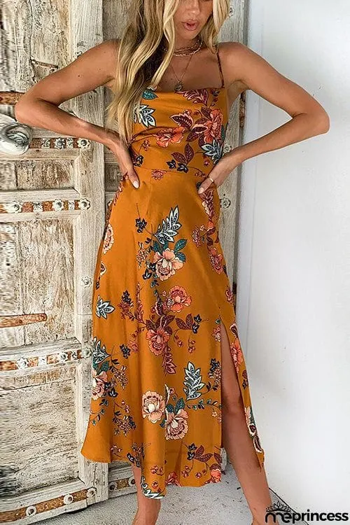Pleated Bust SlitSlip Dress