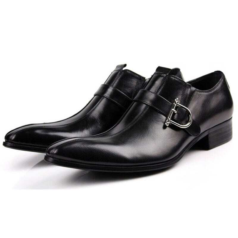 mens black dress shoes with silver buckle Handmade Suede Leather Black Loafer With Antique Silver Buckle main image 0
