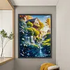 >SALE<Full Embroidery Cotton Thread14CT Print Landscape Flower Hut Cross Stitch50x65cm