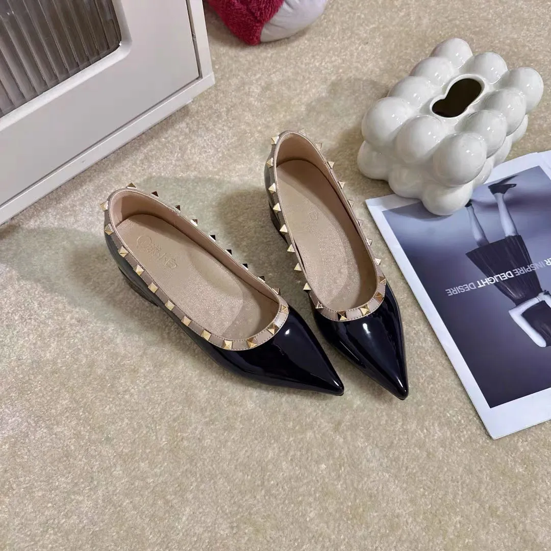 Breakj Breakj 5Cm High Rivet Tip Light-Mouthed Single-Shoe Women 2025 Summer New One-Legged Stubble Shoes Boat Shoes