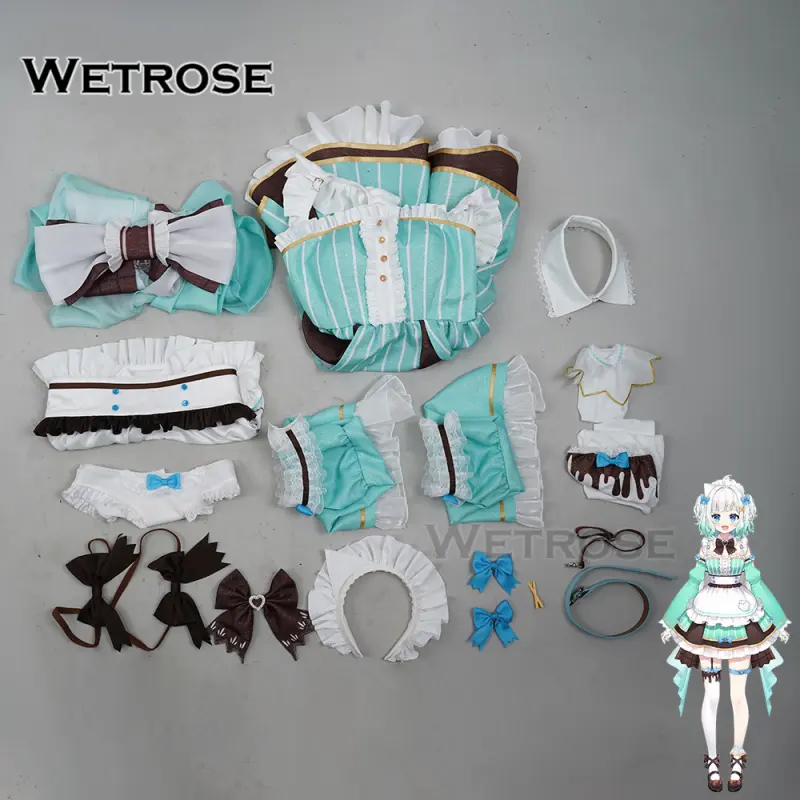 [Wetrose] Pre-Order Vtuber Mint Fantome Ghost Maid Outfit Cosplay Costume Minto
