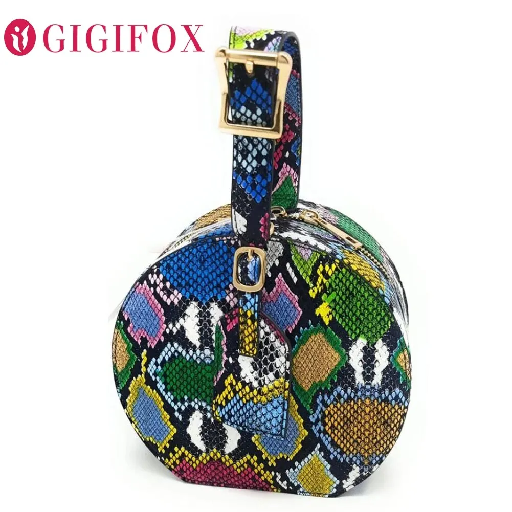 2020 For Dropship INS Hot Leisure Party Purse Snake Multi Colors Handbags Female Ladies Tie-Dye Bags Women Casual Round Bag