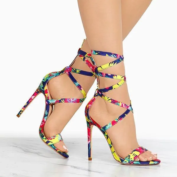 Lace-Up Closure Single Sole Heels