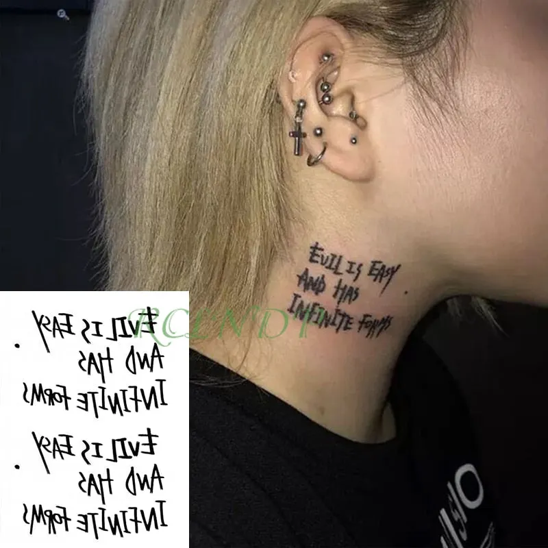 Waterproof Temporary Tattoo Sticker heartbeat wave French it is the life English letter women's tatto flash tatoo fake tattoos