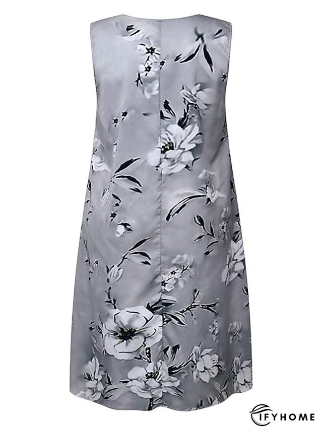 Women's Plus Size Curve Two Piece Dress Floral Round Neck Print 3 4 Length Sleeve Spring Summer Work Casual Midi Dress Casual Daily Dress | IFYHOME