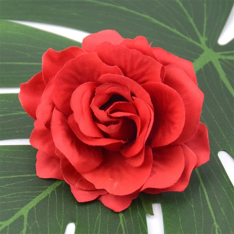 30pcs 10cm Large Silk Rose Artificial Flower Heads For Home Wedding Party Decoration DIY Garland Fake Flower Wall Accessories