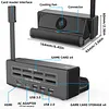 Switch dock card reader switcher [HDMI, 1080p, TV mode, 4 switches, 4 storage, 3 USB ports, 1 Type-C port] Switch multi-function dock, charging stand, cooling fan, heat dissipation measures, compatible with Switch/Switch Organic EL model (black) [parallel