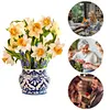 3D Paper Pop Up Flower Bouquet Greeting Card Postcard(Narcissus)