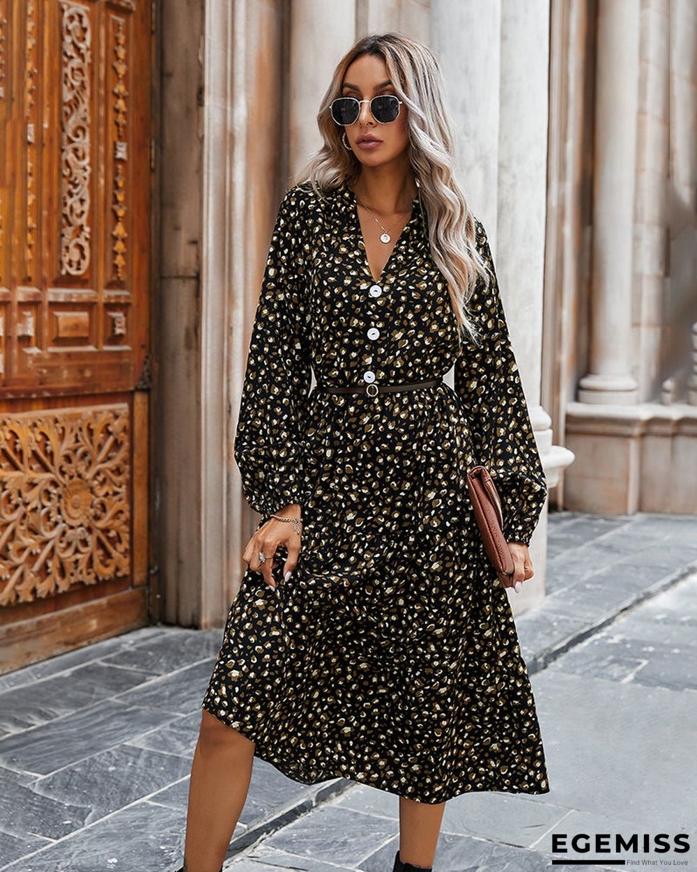 European and American Women's Leopard Print Dress Women | EGEMISS