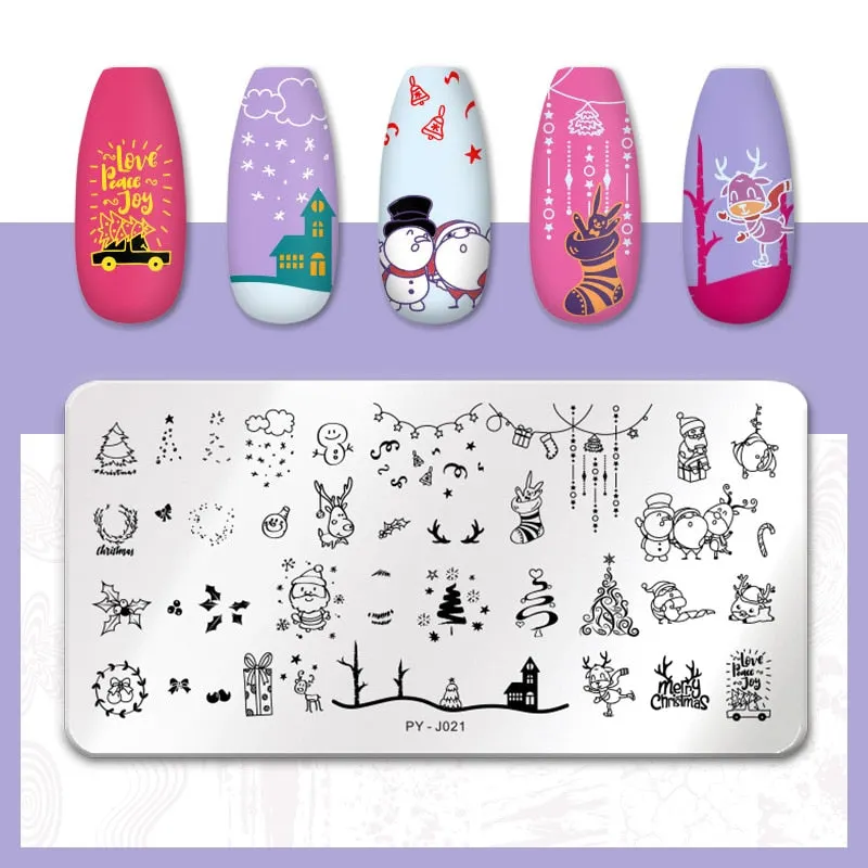 PICT YOU  Nail Stamping Plates Line Pictures Stencil Stainless Steel Nail Design for Printing Nail Art Image Plate Tool-Nail Inspo